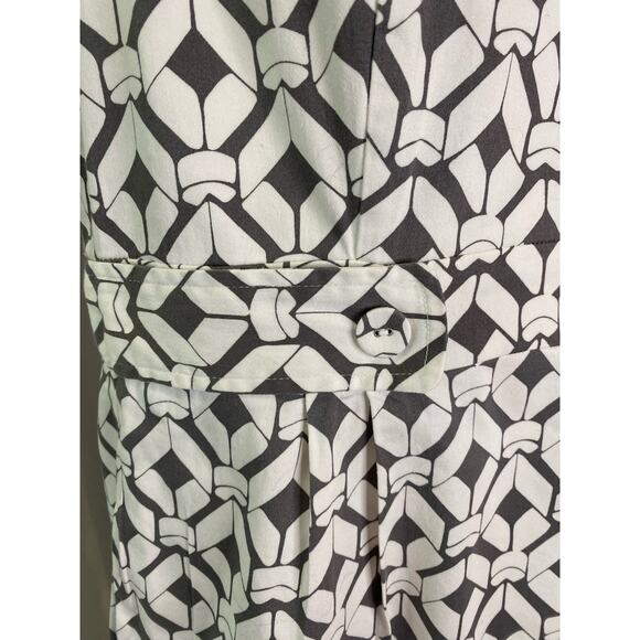 Robbie Bee Size 14 Sleeveless dress geometric print gray and white with pockets - Picture 5 of 5